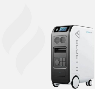 Bluetti EP500 Pro – portable solar power station with wheels, touchscreen, and high-capacity battery.