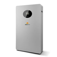 A sleek, rectangular Sungold Power energy storage unit stands upright on a white background, featuring a digital display screen on the upper front and the Sungold Power logo below it.