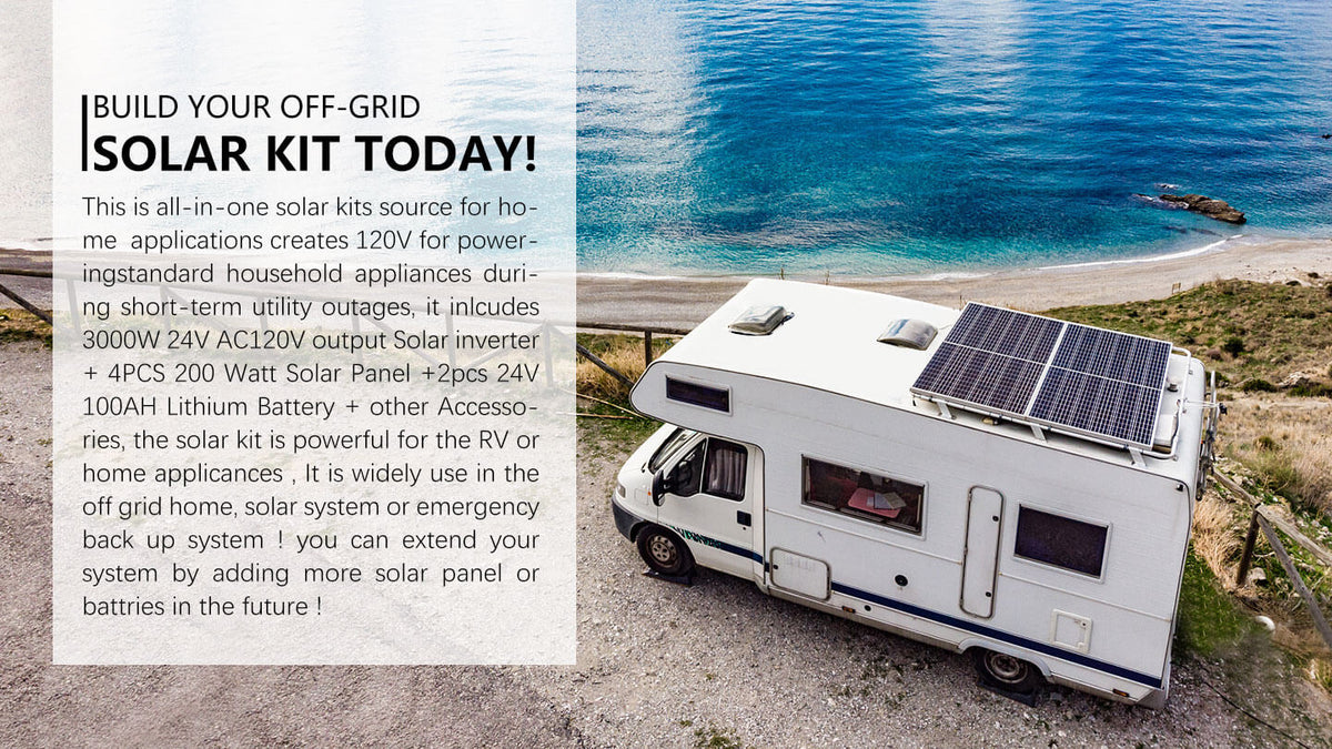 Sungold Power Solar Kit 3,000W 24V Inverter 120V Output 5.12 kWh Lithium Battery 800W Solar Panels SGKT‑3PRO