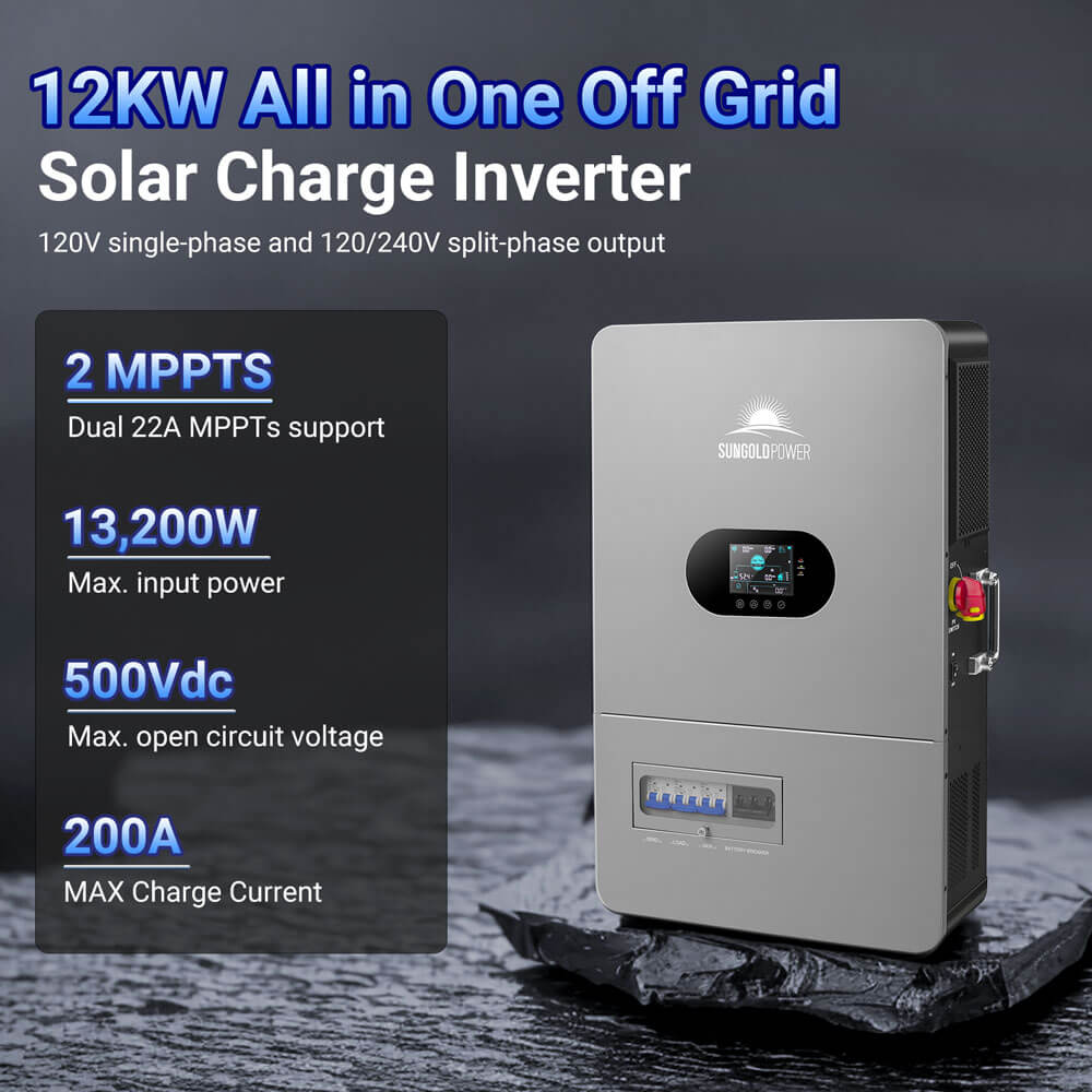 Sungold Power 24kW Off-Grid Solar Kit 48V 120/240V | 61.44kWh CoreX 5 Pro Lithium Battery | 31 x 590W Bifacial Solar Panels | FR-24K60CP