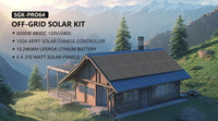 Sungold Power Off‑Grid 6,000W Solar Kit 48VDC 120V/240V Inverter | LiFePO4 10.24 kWh Battery & 6×370W Solar Panels (SGK‑PRO64)