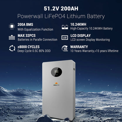 SUNGOLD POWER 10,24kWh Powerwall X Lithium Battery 51.2V 200Ah SG48200T