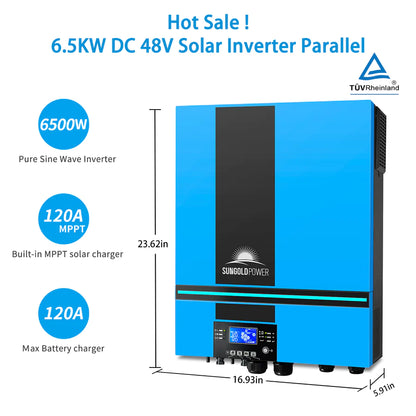 SUNGOLD POWER 6500W 48V SOLAR CHARGE INVERTER PARALLEL + WIFI MONITOR UL1741 STANDARD