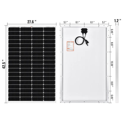 Rich Solar MEGA 150W 12V Lightweight Monocrystalline Solar Panel