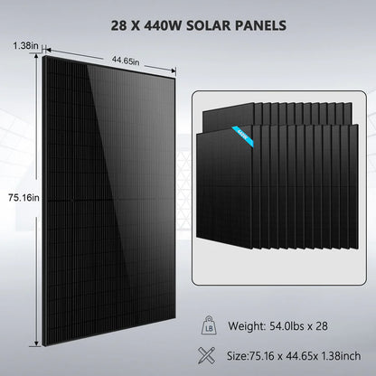 SUNGOLD POWER Hybrid Solar Kit 11.4KW 48V Split Phase With 440 Watt Solar Panel SGH-11N3E