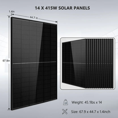 SUNGOLD POWER OFF-GRID SOLAR KIT 13000W 48VDC 120V/240V Power Output & 14 x 415 WATTS SOLAR PANELS SGR-13KM