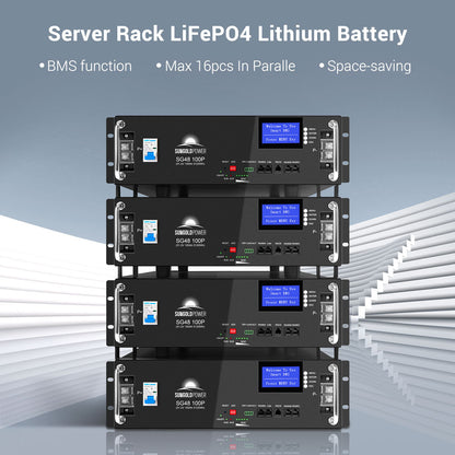 SUNGOLD POWER 5,120WH 48V 100AH Server Rack LIFEPO4 Lithium Battery SG48100P