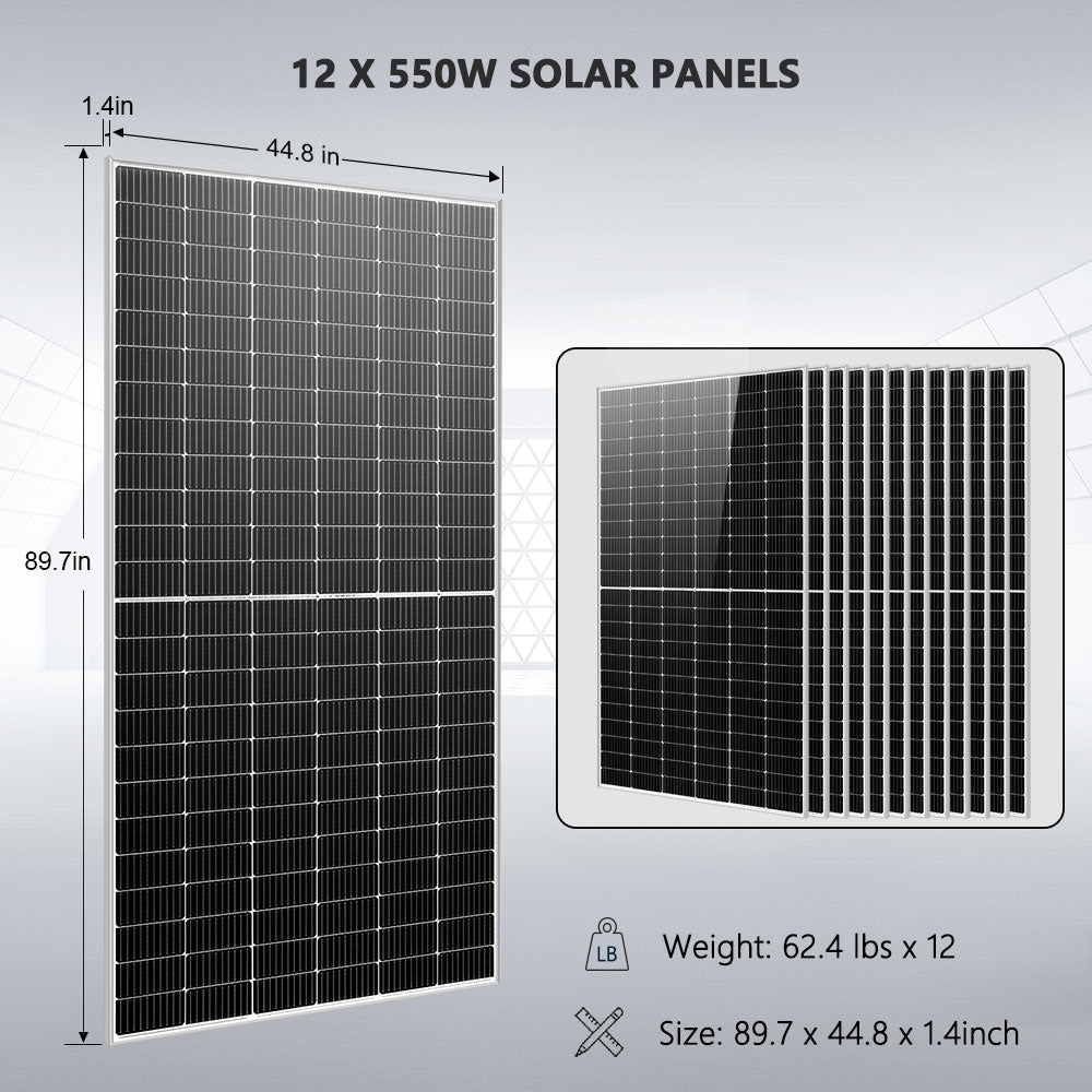 Sungold Power 10kW Off-Grid Solar Kit 48V 120/240V | 32.14kWh PowerMax Outdoor Lithium Battery | 12 x 550W Solar Panels | SGR-10K32P