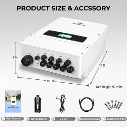 SUNGOLDPOWER 10KW HYBRID INVERTER 48V 120/240V SPLIT PHASE