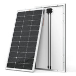 Two rectangular Zendure solar panels: one shows its dark photovoltaic cells, the other reveals the back with a junction box and two cables—ideal for use with a Zendure SuperBase V4600 portable power station.