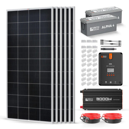 RICH SOLAR 1200 Watt 24V Complete Solar Kit