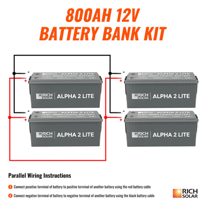 Rich Solar 12V 200Ah Deep Cycle Lithium Battery | ALPHA 2 LITE