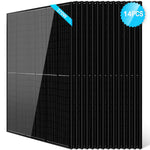 Fourteen Sungold Power PERC monocrystalline panels are arranged in a row. The front panel features a blue label marked 370W, and a circular badge in the top right corner displays 14PCS in white text.