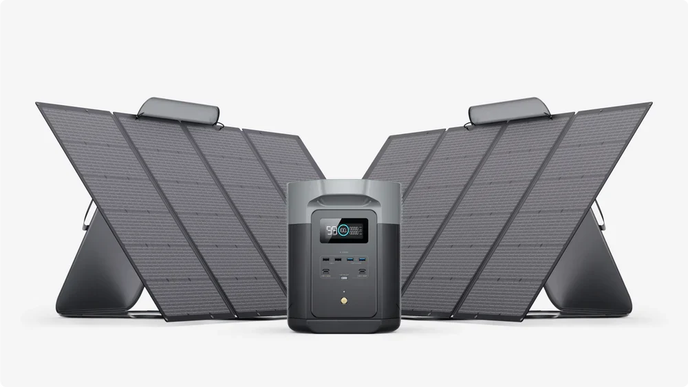 Portable Solar Kit | EcoFlow DELTA 2 Max 2,400W 2,048Wh Portable Power Station + 220W Portable Solar Panels
