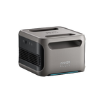The compact gray Anker device, featuring a top handle, side vents, and subtle front branding, delivers portable power and energy storage with an efficient LFP battery.
