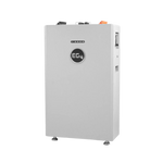 A white, rectangular electronic device from the EG4 brand stands upright on four small legs, featuring sleekly rounded edges and various ports and connectors positioned on its top and side.