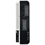 The image shows the back panel of a Rich Solar electronic device, featuring cooling fans, I/O ports, Ethernet ports, built-in Wi-Fi, power connectors, labeled safety warnings, and a sleek black and white design.