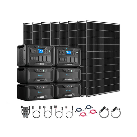 Bluetti AC500+B300S 10,000W 12,288Wh Solar Generator Kit + 8 x 335W Rigid Mono Solar Panels | Complete Solar Kit