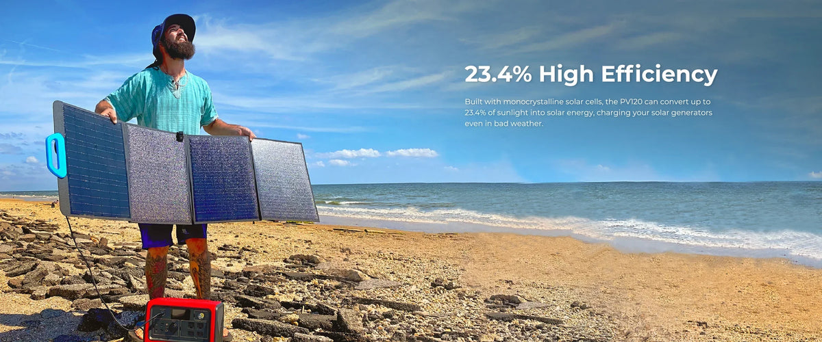 BLUETTI 120W 24V Monocrystalline Portable Solar Panel