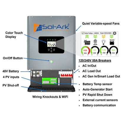 Sol-Ark 8K 120/240/208V 48V Solar Hybrid Inverter