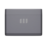 The Mango Power E portable power station is a compact, rectangular gray device with a minimalist design and the Mango Power logo of three vertical bars displayed on the front.