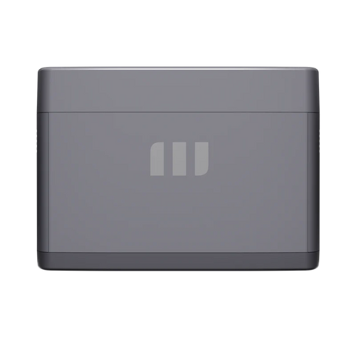 A compact, rectangular gray Mango Power device with a minimalist design and a subtle front logo of three vertical bars, this unit delivers portable power using reliable LFP battery cells for versatile use.