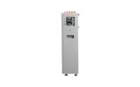 Modern, tall rectangular EG4 industrial control panel featuring a small display screen, top-mounted control buttons, a handle beneath the buttons, and a cutout below the screen—all designed with smooth border radius edges—standing on adjustable feet against a plain white background.