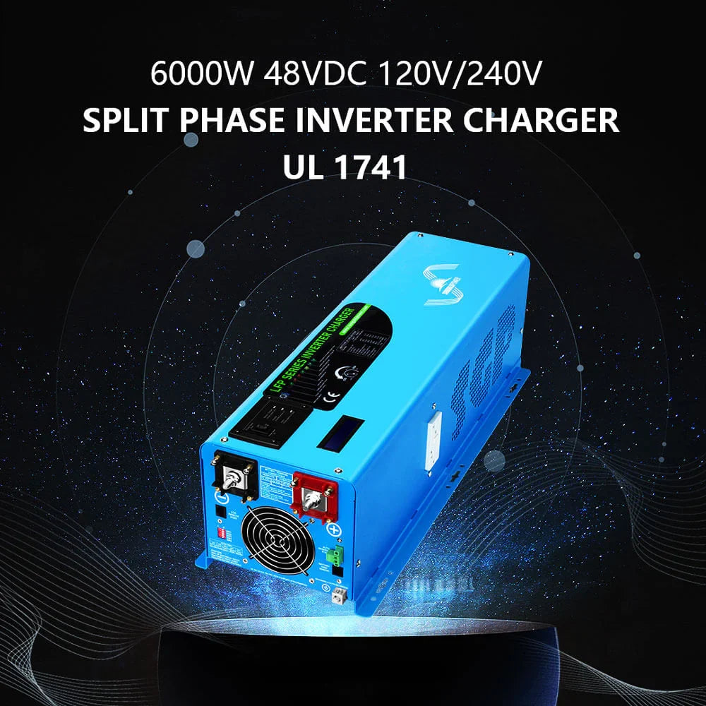 Sungold Power Off‑Grid 6,000W Solar Kit 48VDC 120V/240V Inverter | LiFePO4 10.24 kWh Battery & 6×370W Solar Panels (SGK‑PRO64)
