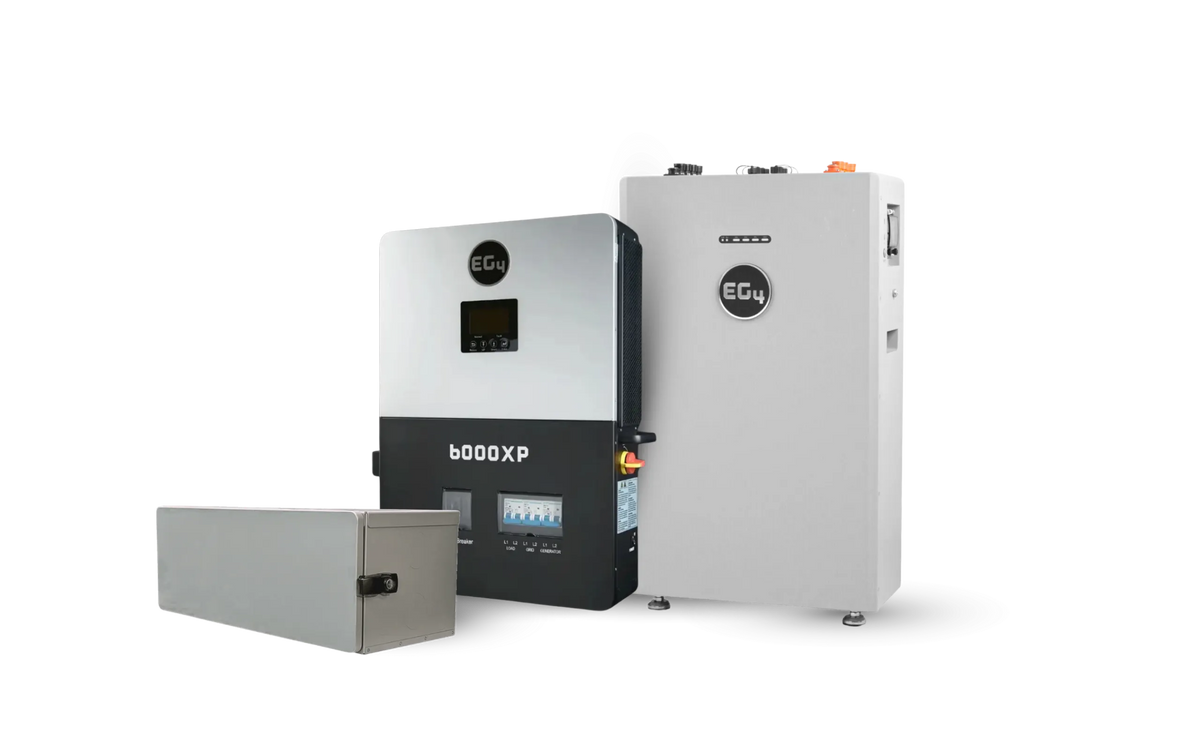EG4 48V WallMount 314Ah all-weather battery with 6000XP hybrid inverter off-grid solar system