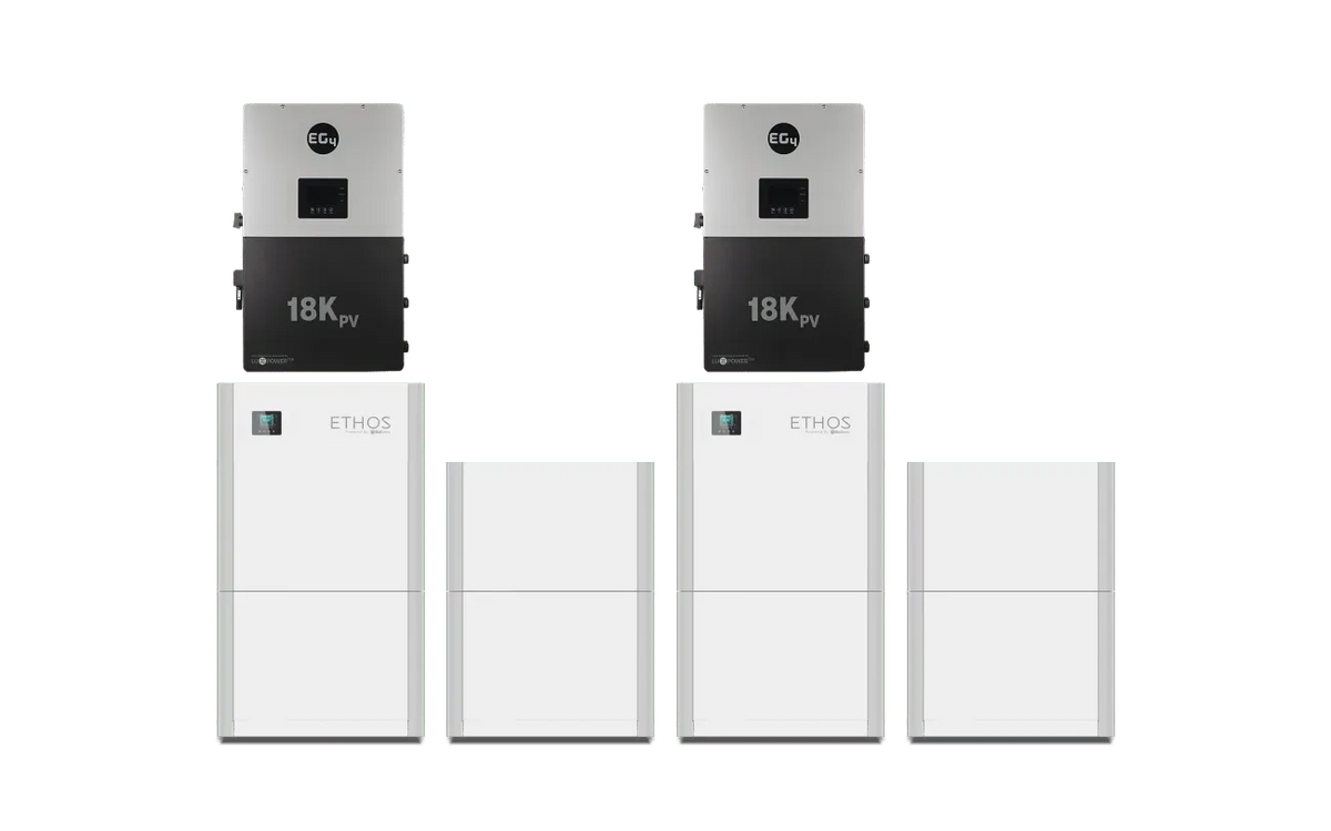 BigBattery ETHOS 48V 40.96kWh LiFePO4 Battery + 2 x EG4 18kPV Hybrid Inverter ESS | 24kW Output, 36kW PV | UL9540 Whole-Home Backup | K0960