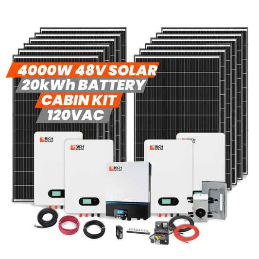 RICH SOLAR 4000W 48V 120VAC Complete Solar Kit