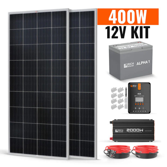 Rich Solar 2000W 12V Complete Solar Kit with 400 Watts of Solar Power