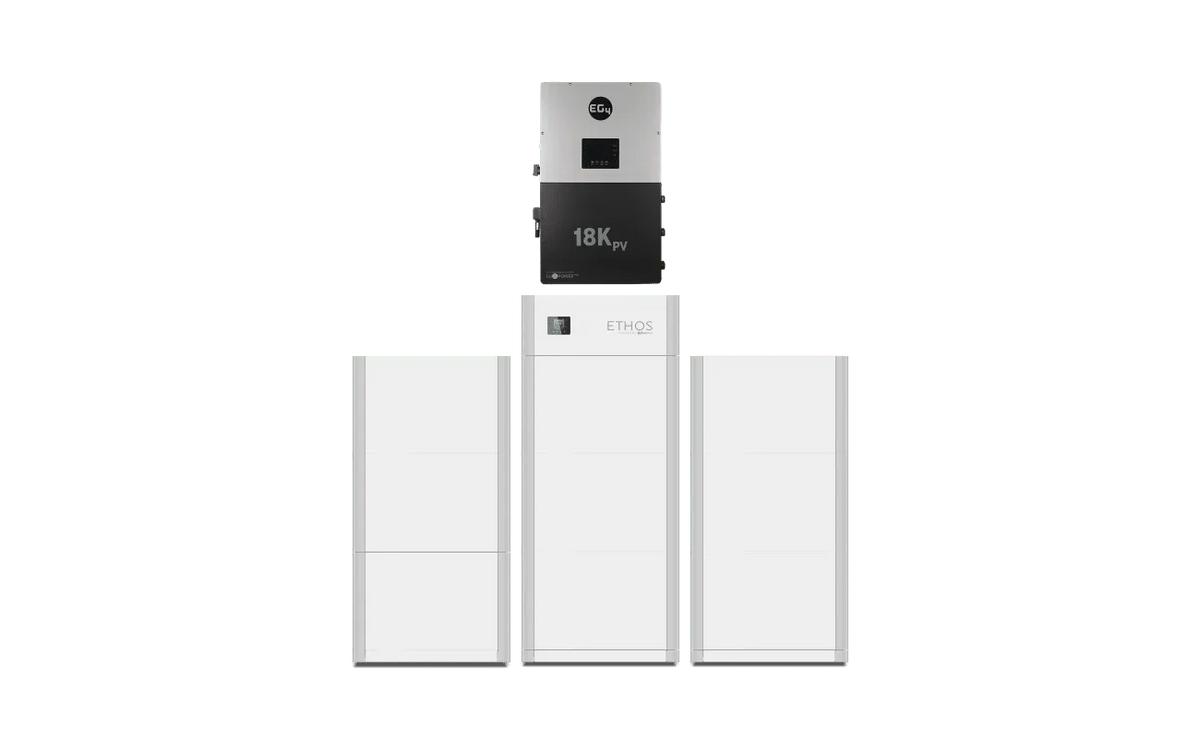 BigBattery ETHOS 48V 46.08kWh LiFePO4 Battery + 1 x EG4 18kPV Hybrid Inverter ESS | 12kW Output, 18kW PV | UL9540 Whole-Home Backup | K0754