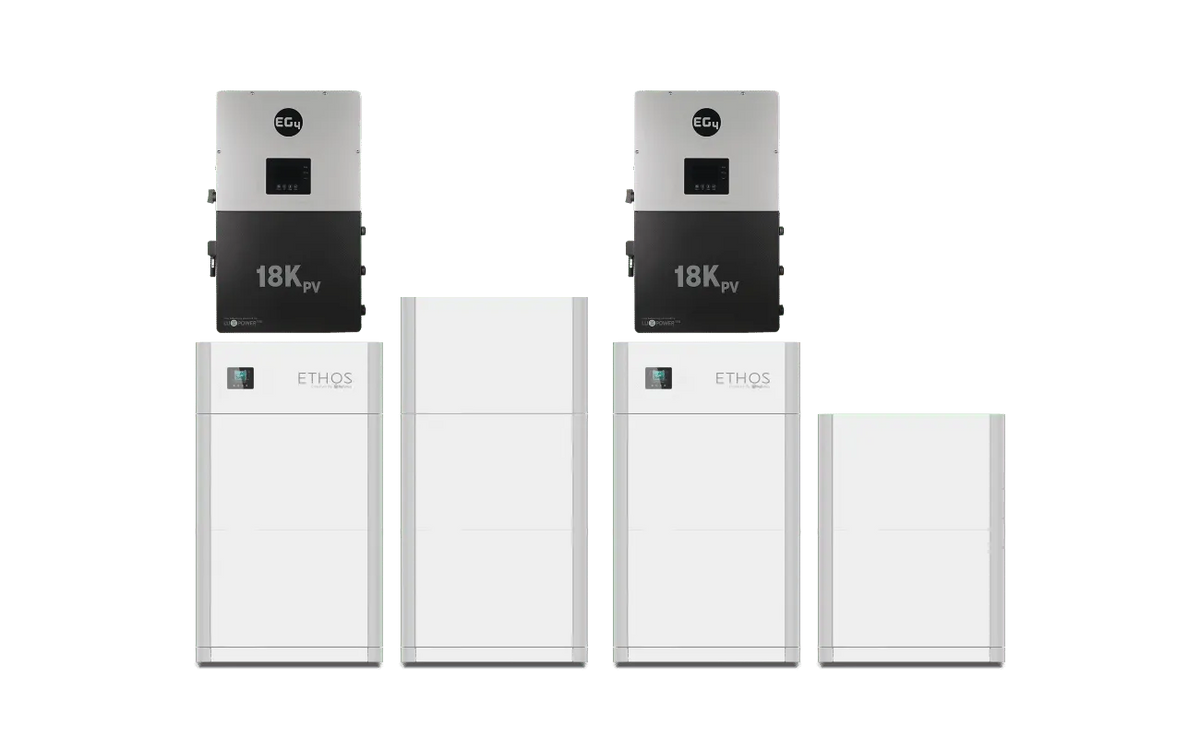 BigBattery ETHOS 48V 46.08kWh LiFePO4 Battery + 2 x EG4 18kPV Hybrid Inverter ESS | 24kW Output, 36kW PV | UL9540 Whole-Home Backup | K0755