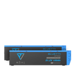 Two rectangular Bluetti LiFePO4 batteries with blue and black casing, branded with the Bluetti name and labeled B4810 51.2V 100Ah, are stacked one in front of the other against a plain white background, making them an excellent choice for pairing with a solar generator or incorporating into a portable power station system.