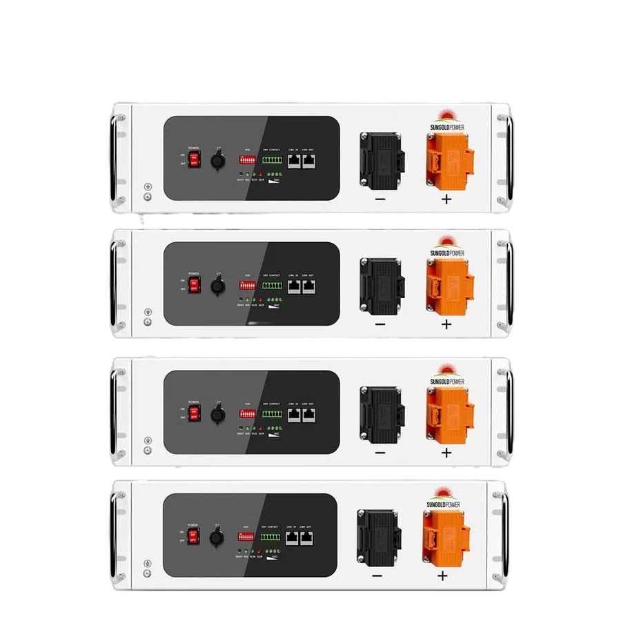 4 x Sungold Power Server Rack 5,120Wh 48V 100Ah Lithium Battery Self-Heating SGH48100T