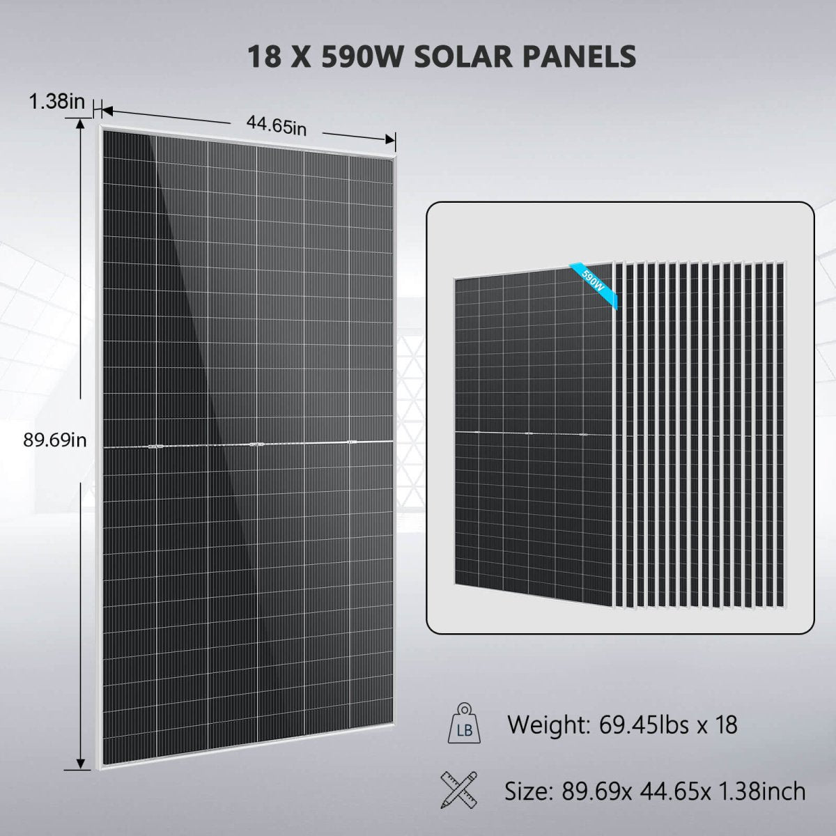 Sungold Power 12kW Hybrid Solar Kit 48V | 20 x 450W Bifacial N-Type Solar Panels + 16.07kWh PowerMax Outdoor Battery | SGS12K-PM1-450