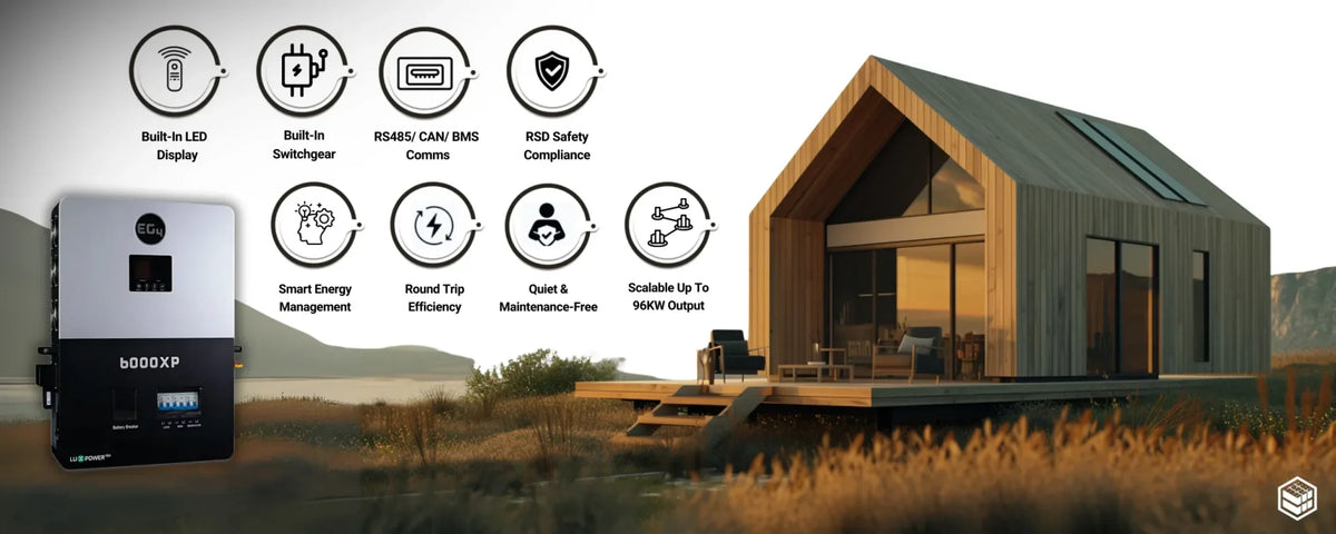 EG4 48V WallMount 314Ah All Weather Battery + 6000XP Hybrid Inverter | Off-Grid Home Solar System