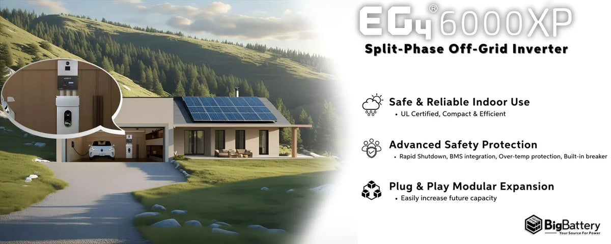 EG4 6,000W 120VAC/240VAC Off-Grid Hybrid Solar Inverter