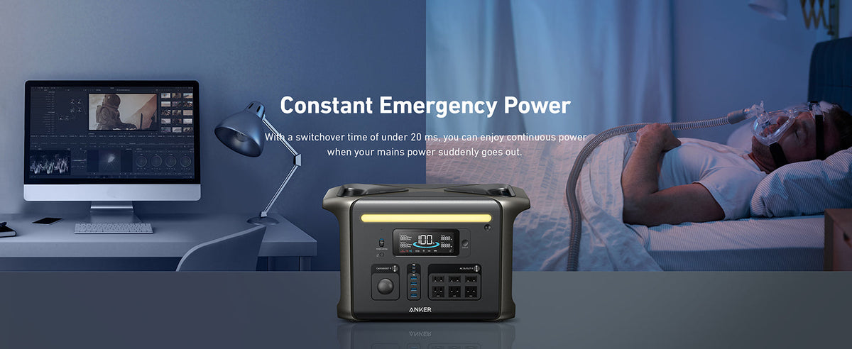 Anker SOLIX F1500 Solar Generator - 1536Wh Battery Storage | 1800W Power Output | 200W Solar Panel