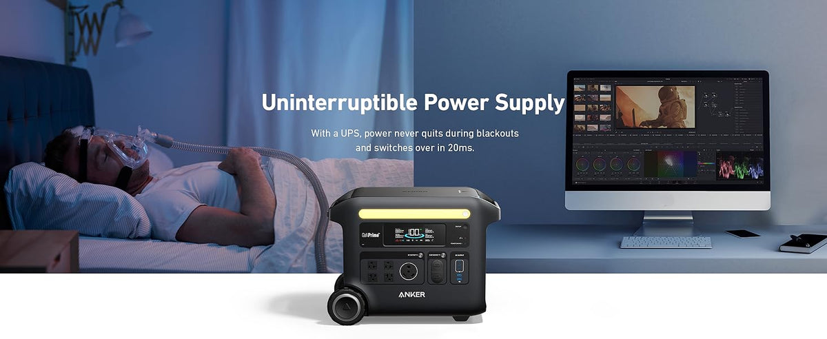 Anker SOLIX F2600 + BP2600 Expansion Battery | 5120Wh Storage| 2400W Power Output