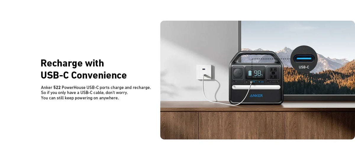 Anker PowerHouse 522 Portable Power Station | 300W power Output | 299Wh Battery Capacity