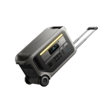The Anker portable power station features wheels, a retractable handle, a LiFePO₄ battery, multiple outlets, a digital display, and front control buttons—perfect for reliable off-grid power.