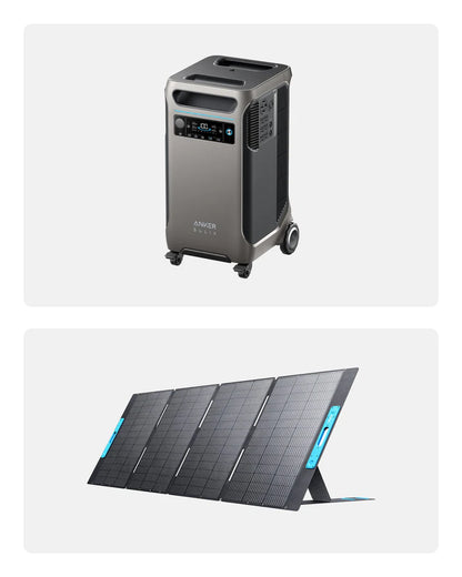 Anker SOLIX F3800 Solar Generator + PS400 400W Solar Panel | 6,000W Power Output | 3.84kWh Battery Storage