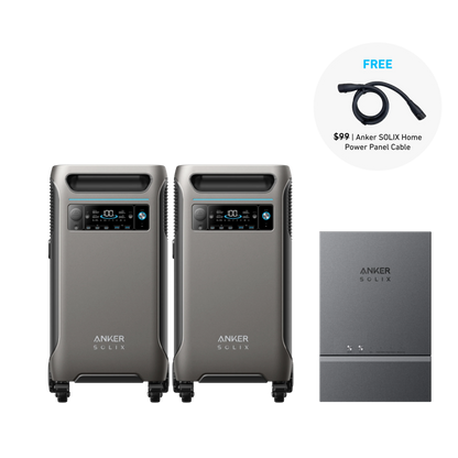 2× Anker SOLIX F3800 Portable Power Station | 12000W Output | 7.68kWh Battery Storage | Smart Home Power Kit