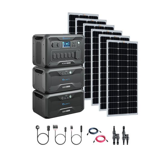 Bluetti AC300+B300 3,000W 6,144Wh Solar Generator Kit + 6 x 200W Rigid Solar Panels | Complete Solar Kit