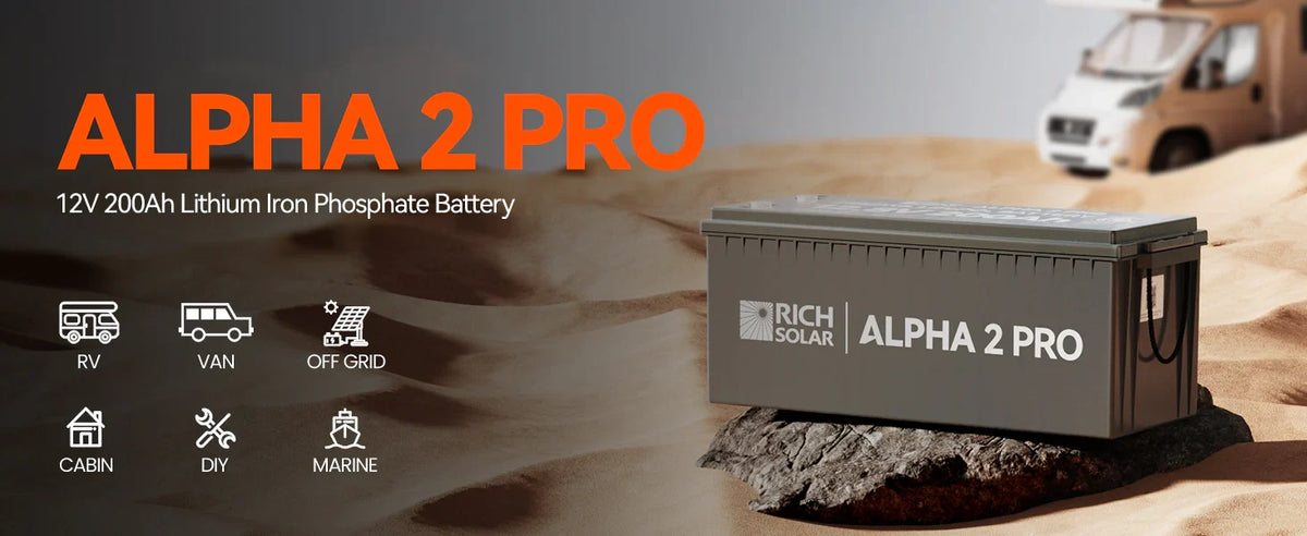 Rich Solar 12V 200Ah Lithium Battery | ALPHA 2 PRO