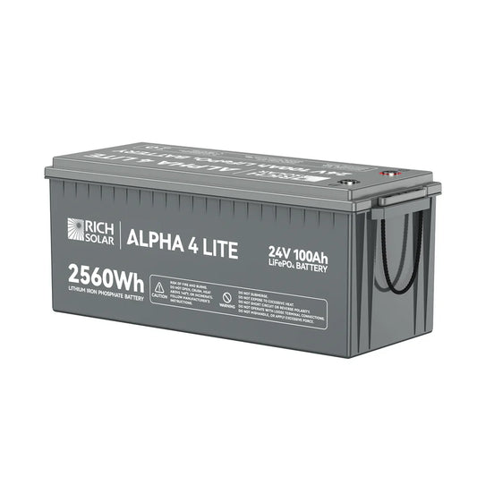 Rich Solar 24V 100Ah Lithium Battery | ALPHA 4 LITE