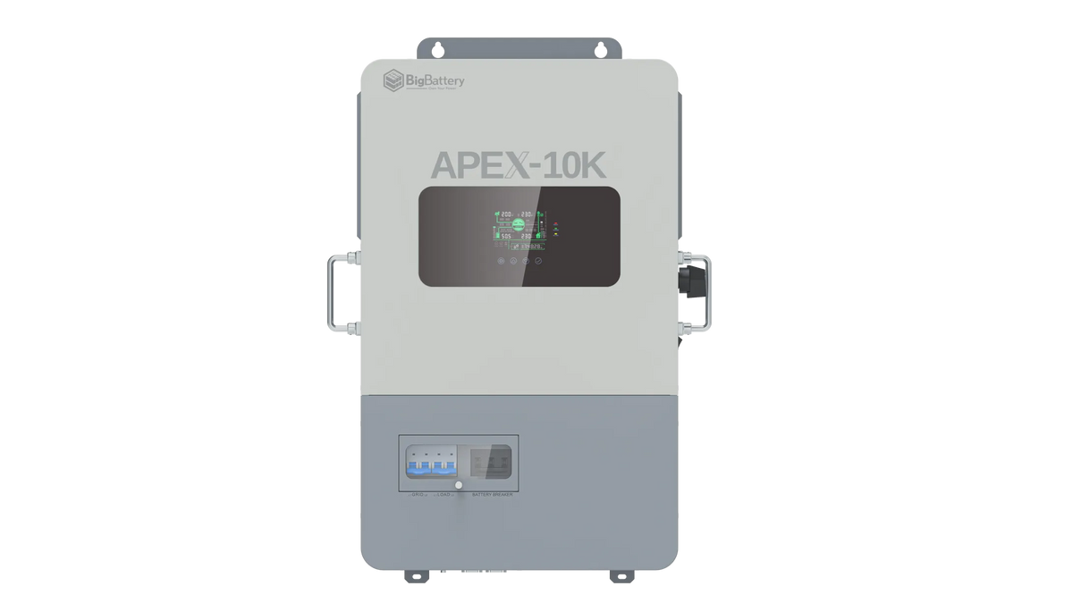 Apex 10K 10,000W 48V off-grid hybrid solar inverter, front view