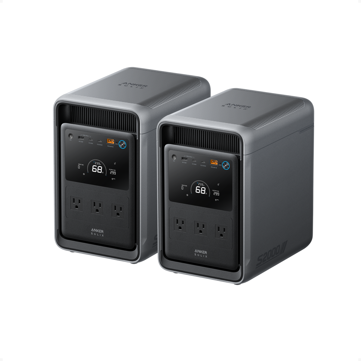 2× Anker SOLIX S2000 Portable Power Station